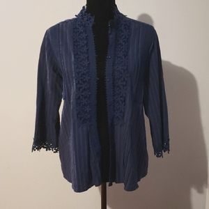 Unbranded Women's Boho Crochet Blouse Small